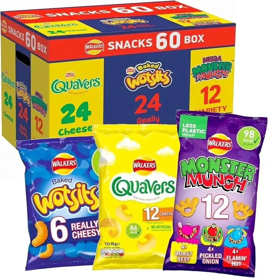 Walkers Crisps Variety Box 60 Pack Classic Flavours Lunch Snac walkers-crisps-variety-box-60-pack-classic-flavours-lunch-snac