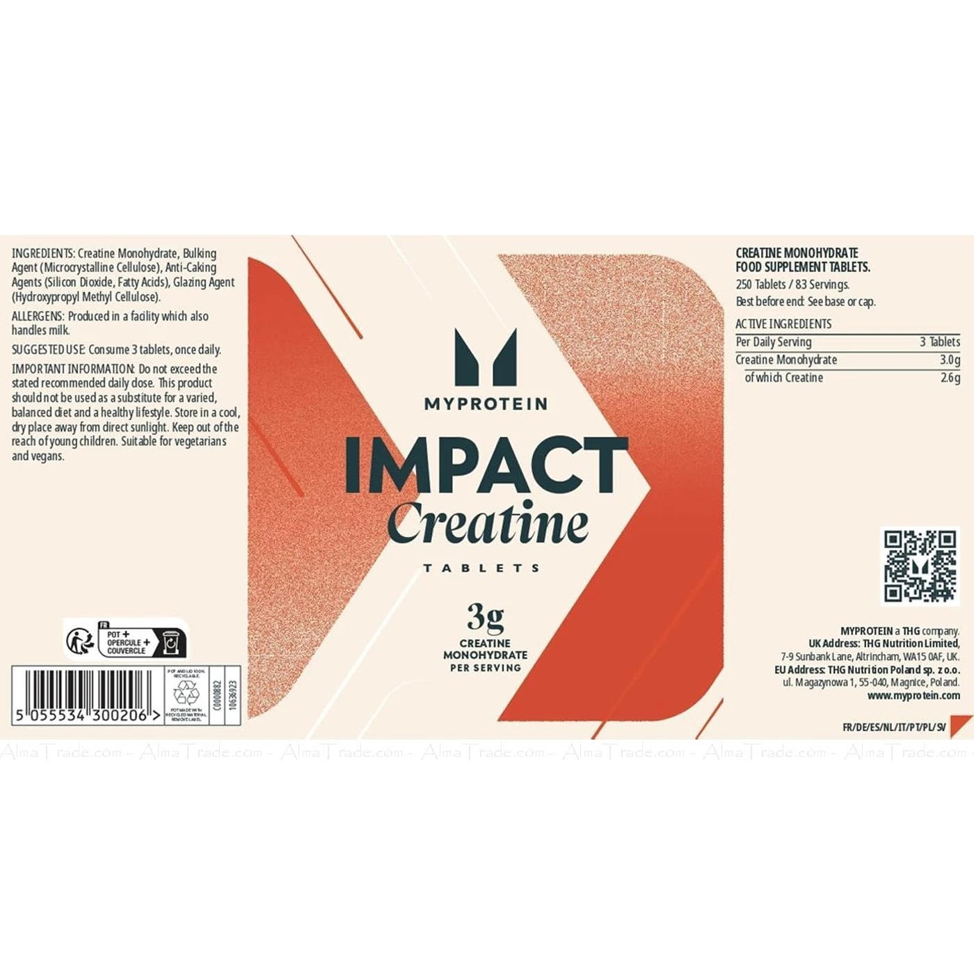 Creatine Monohydrate Pure 3000mg 250 Tablets MyVitamins Muscle Growth Exercise