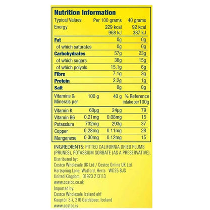 Kirkland Sunsweet Pitted Dried Plums Dry Whole Fruit Prune Pack 1.59kg