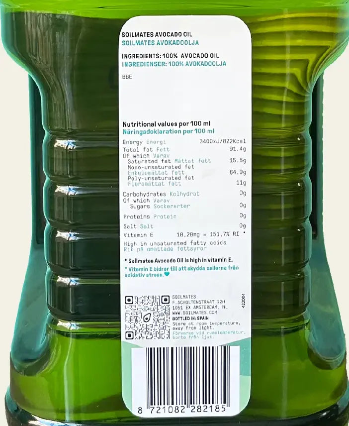 Soilmates Pure Avocado Oil All Purpose Cooking Frying Roasting Dressing 2L Pack