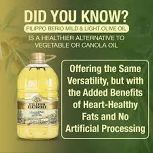 Filippo Berio Mild Light Olive Oil 5L Baking Deep Frying Roasting 5L