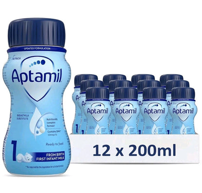 12 x 200ml Aptamil 1 Breastmilk Substitute 1 First Infant Baby Milk From Birth PurelyLiving