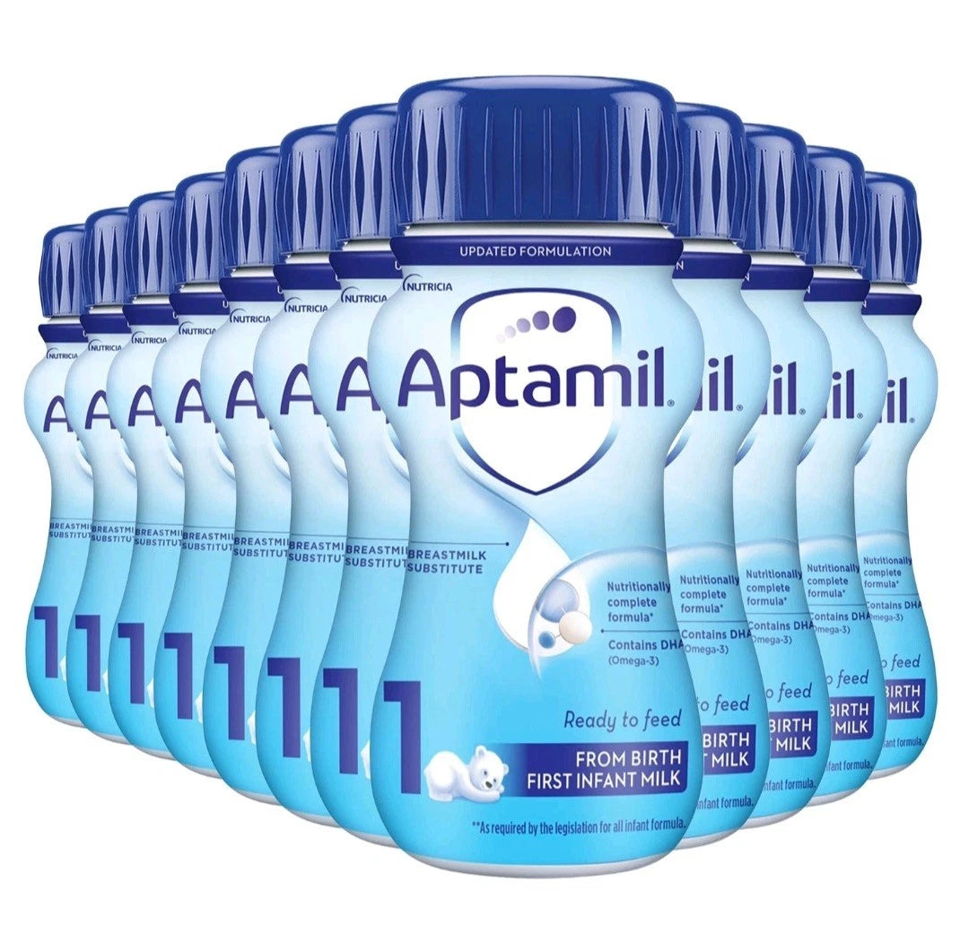 12 x 200ml Aptamil 1 Breastmilk Substitute 1 First Infant Baby Milk From Birth PurelyLiving