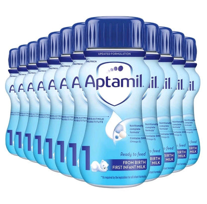 12 x 200ml Aptamil 1 Breastmilk Substitute 1 First Infant Baby Milk From Birth PurelyLiving